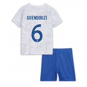 Francuska Matteo Guendouzi #6 Gostujuci Dres za Dječji SP 2022 Kratak Rukavima (+ kratke hlače)